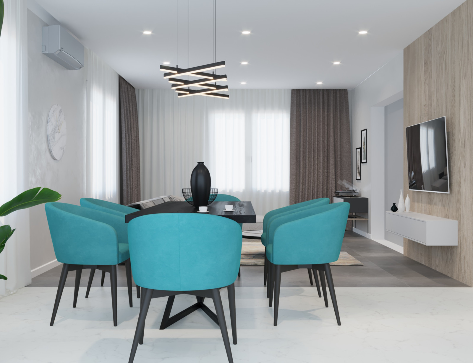 Кухня-гостиная загородного дома в Санкт-Петербурге.