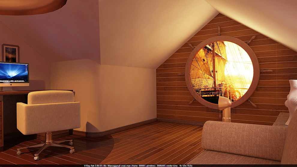 Интерьер мансардного этажа