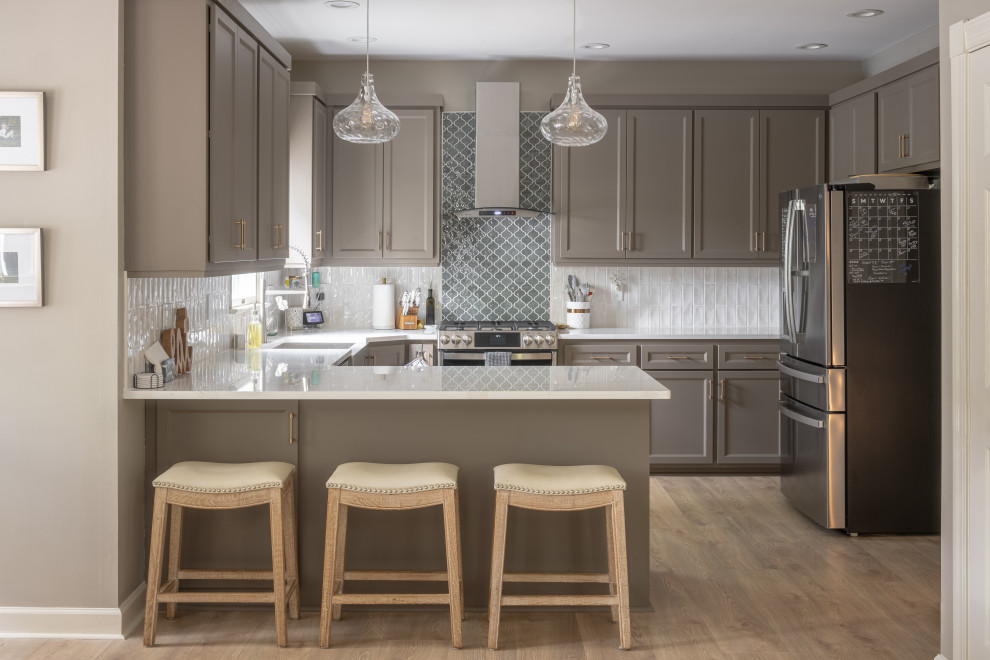 Example of a transitional kitchen design in Philadelphia