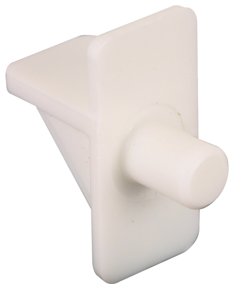 Shelf Support Peg, 1/4" Diameter, White Plastic, 8Pack Traditional