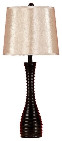 Tall Black and Gold Table Lamp 29" with Shade