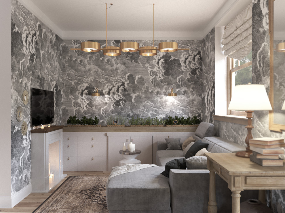 Вид на гостиную из столовой