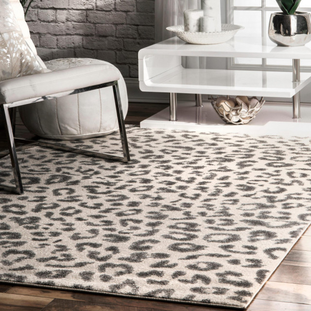 nuLOOM Leopard Print Contemporary Area Rug, Gray 2'x3'