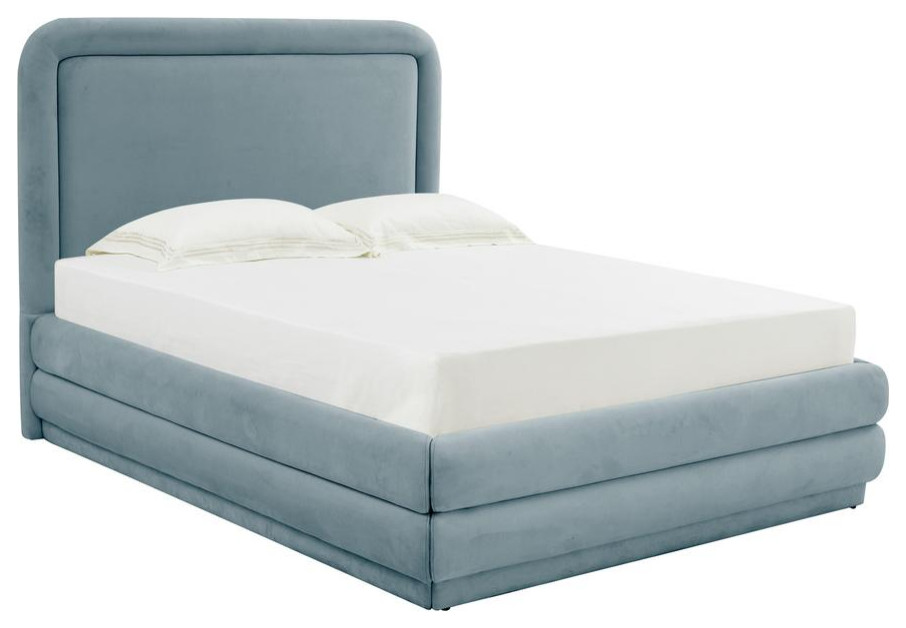 Briella Bluestone Velvet Bed, Full