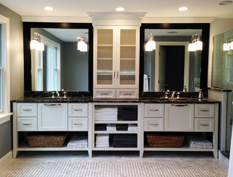 Example of a large transitional bathroom design in Boston
