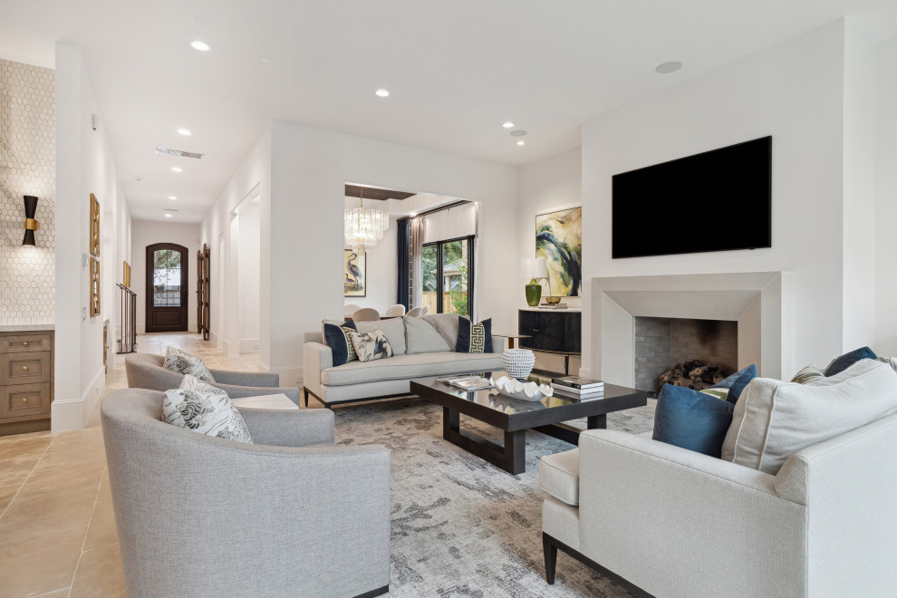 Living room - transitional living room idea in Houston