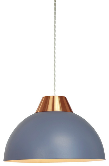 Jasper Easy-Fit Pendant Shade, Cobalt and Copper