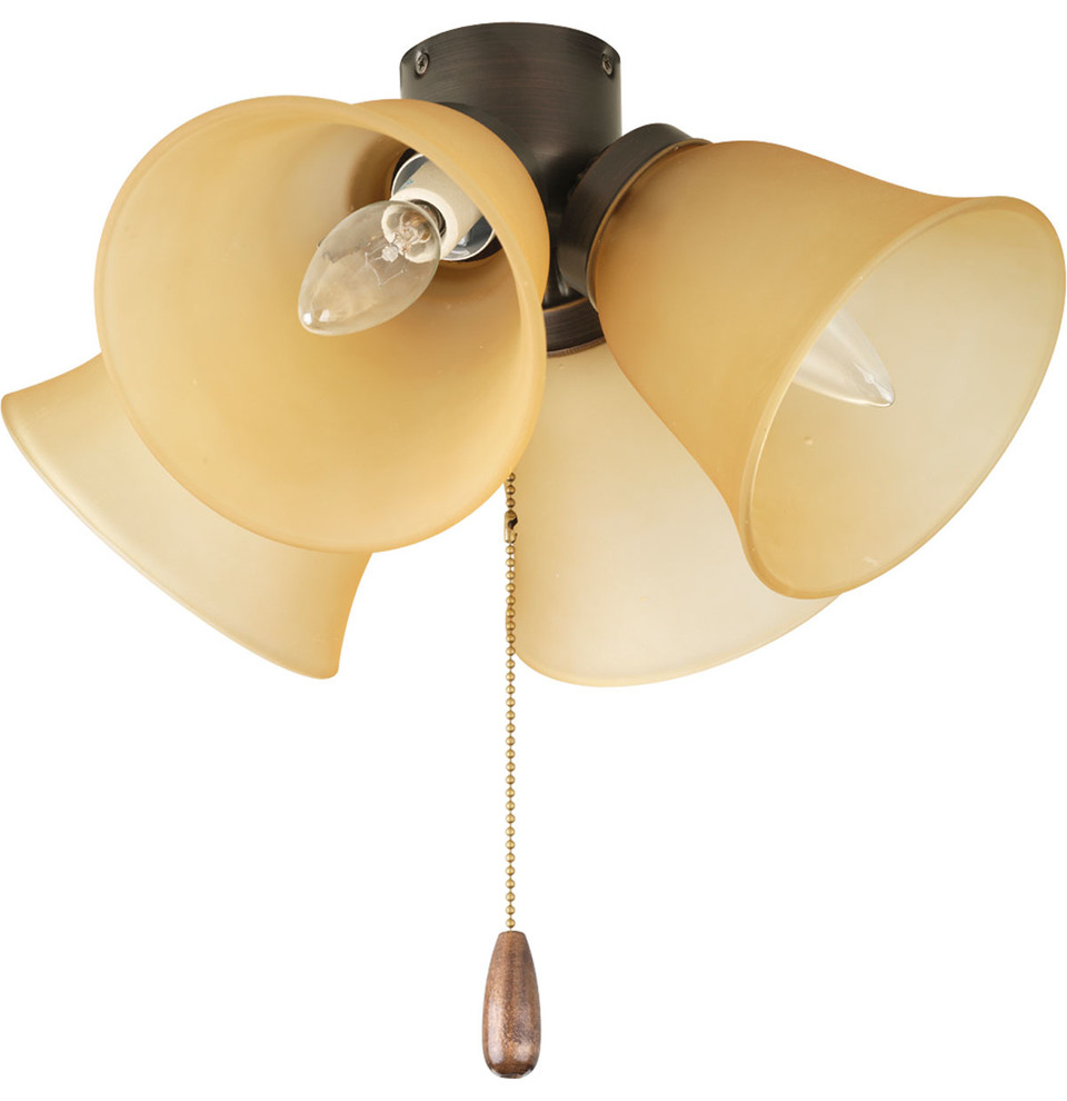 Progress Lighting P2643-20T Airpro Antique Bronze Four-Light Ceiling Fan Light E