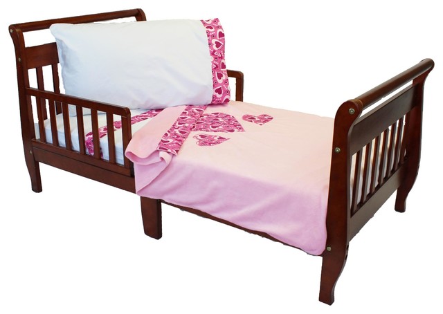 Pink Hearts Toddler Bedding Set Blanket Sheets