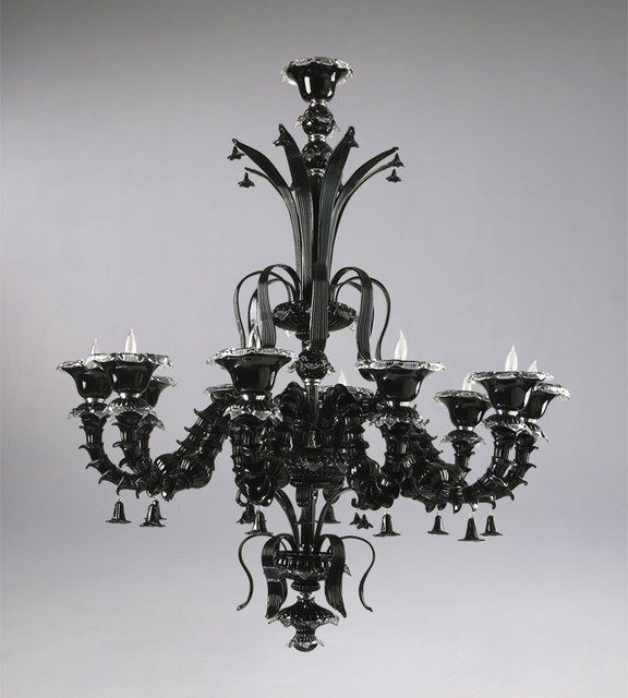Gisele Black Glass Chandelier