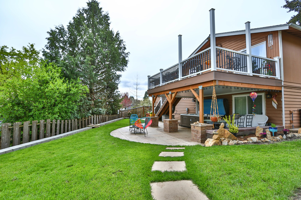 Inspiration for a rustic deck remodel in Seattle
