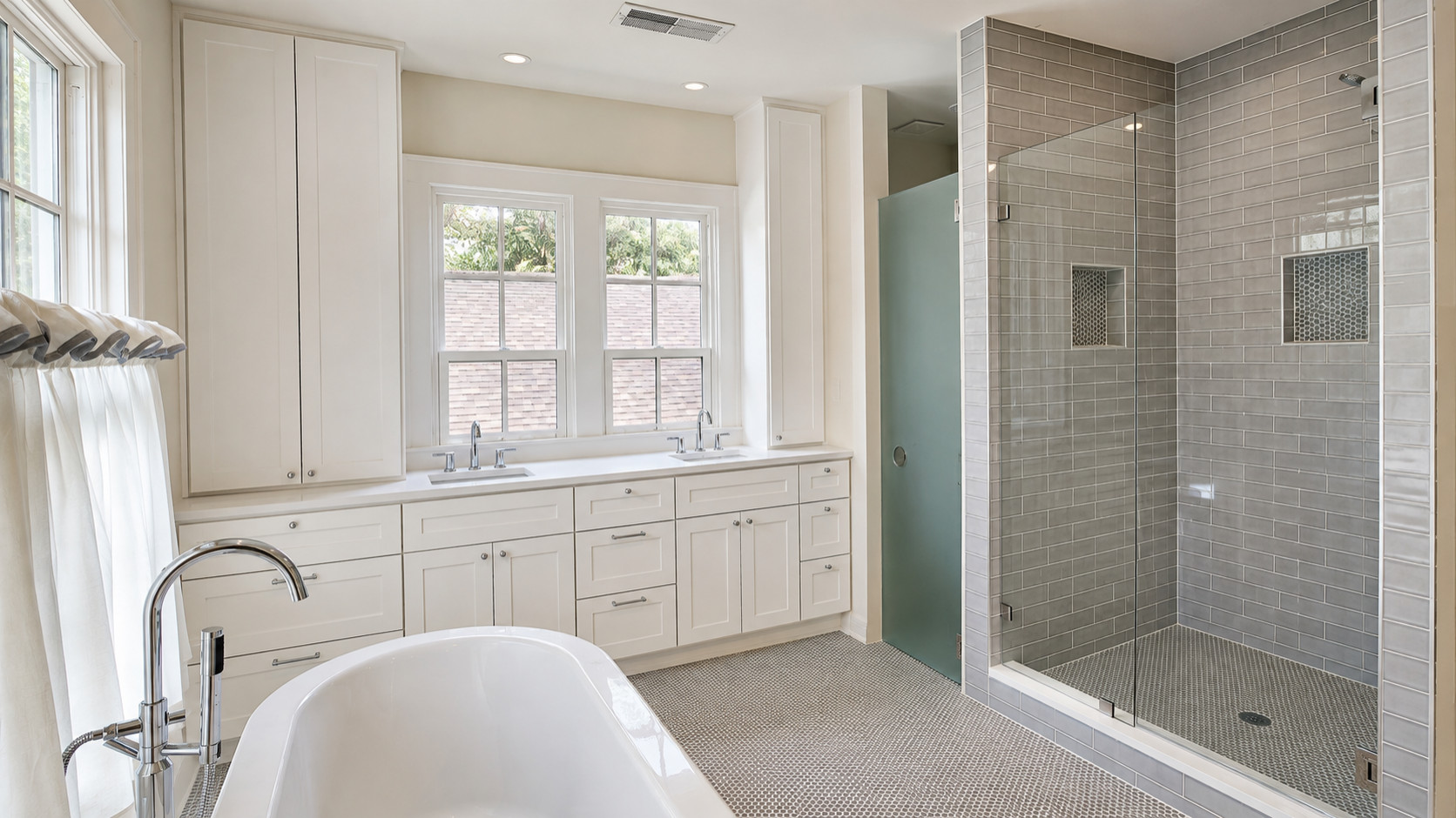 Dallas TX - Master Bathroom Renovation & Custom Built-Ins Installation