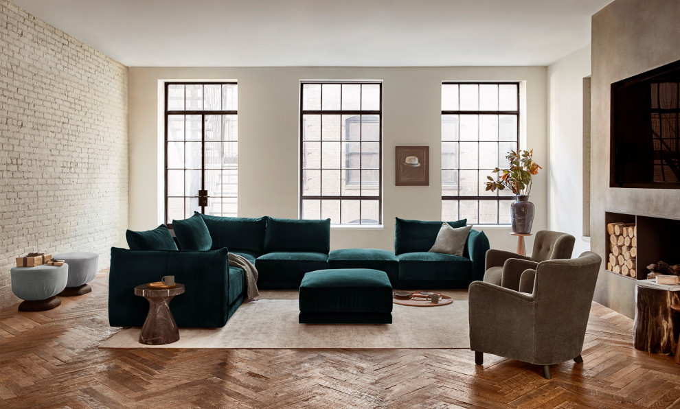 The Jones Modular in Emerald Performance Velvet New York by Maiden