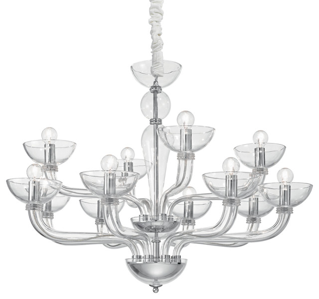 Ideal Lux Casanova 12-Light Chandelier, Clear