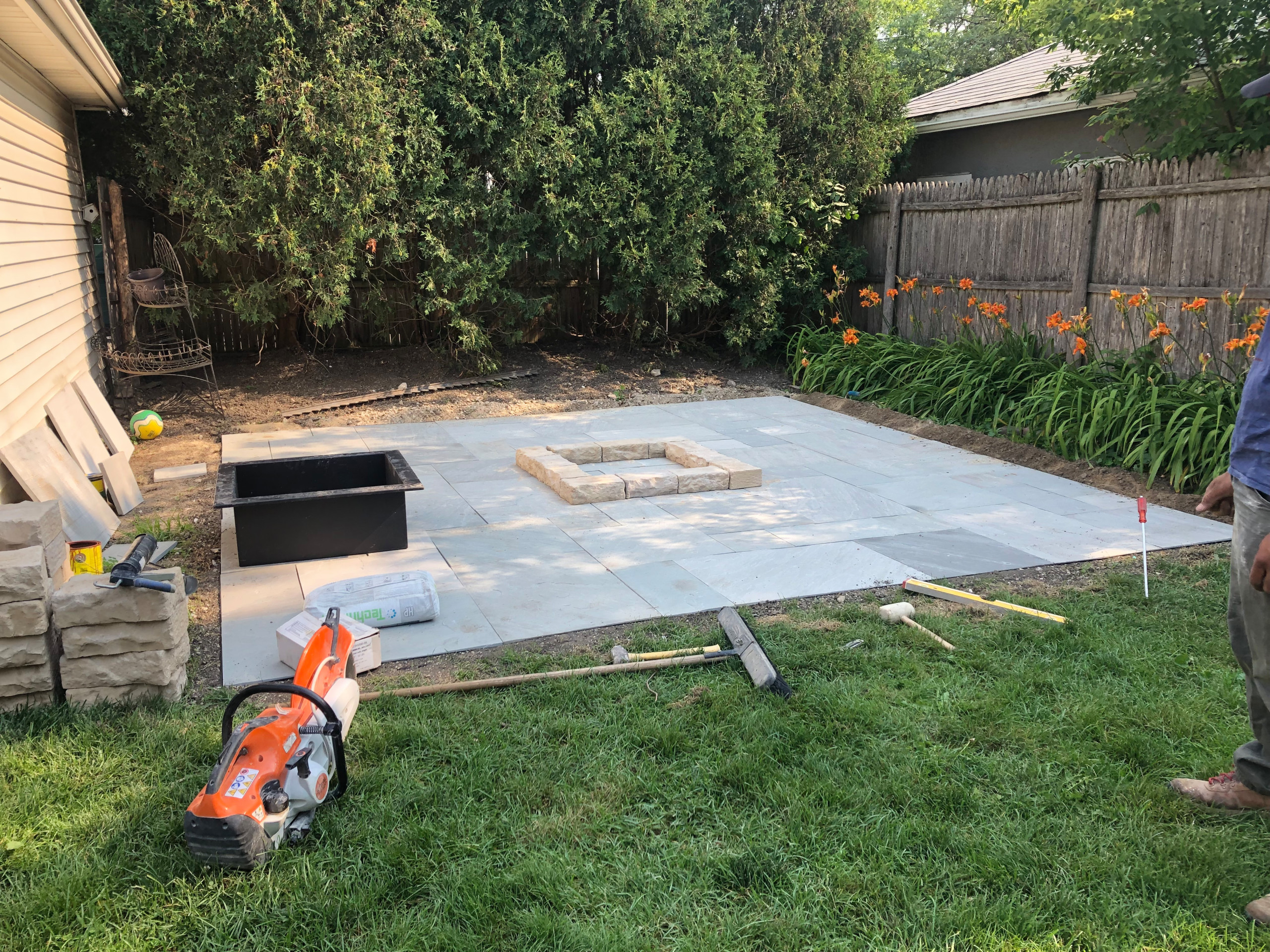 Custom Backyard Fire Pit in Wilmette
