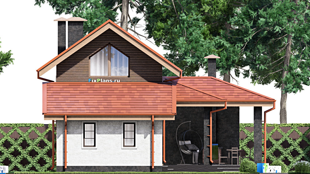 Проект дома с мансардой 10х14 м S109м2 F-15443