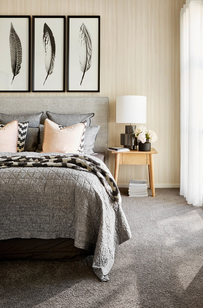 Contemporary bedroom in Melbourne.
