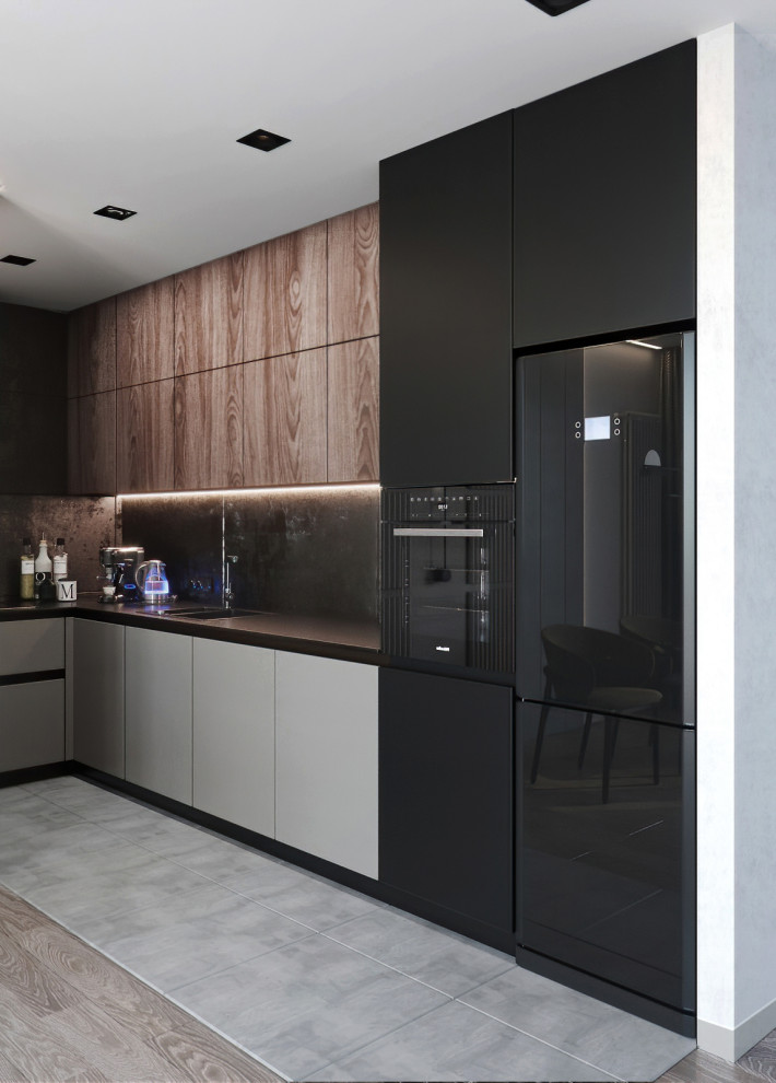 Квартира в спокойной цветовой гамме с нотками брутальности