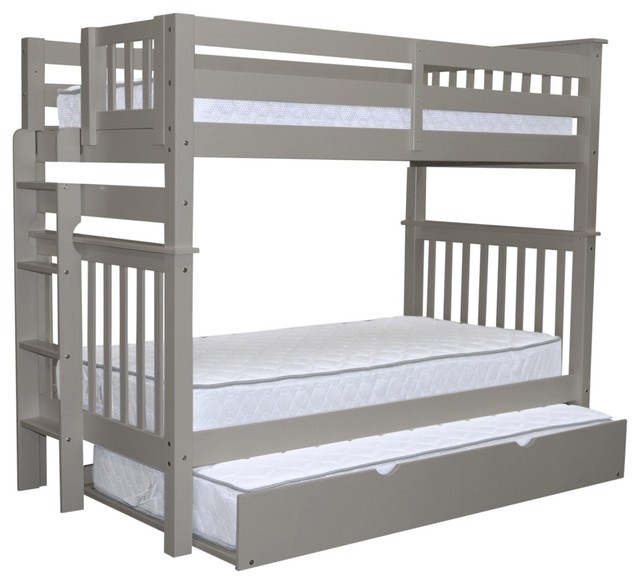 Bedz King Bunk Beds Tall Twin Over End Ladder And Trundle Bedz King Bunk Beds Tall Twin Over End Ladder And Trundle Gray