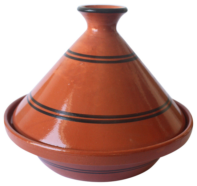 Tagine Tunisian Clay Cooking w/Black Stripe Specialty Cookware by