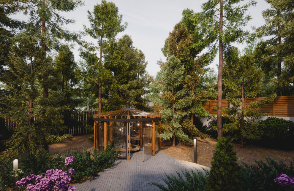 Летняя беседка в лесу