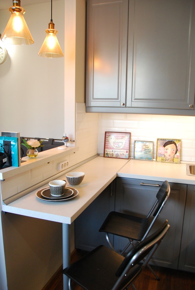 Кухня-гостиная в скандинавском стиле "Туманный Петербург"