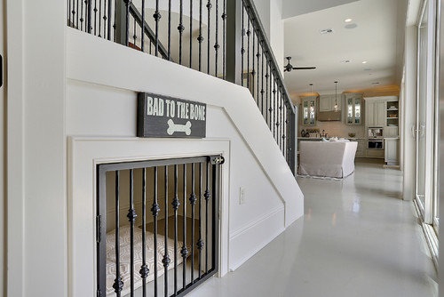 creative dog crate ideas for stairway