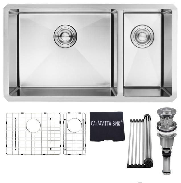 30 X16 Undermount 70 Double Bowl Kitchen Sink 16 Gauge Stainless Steel 304