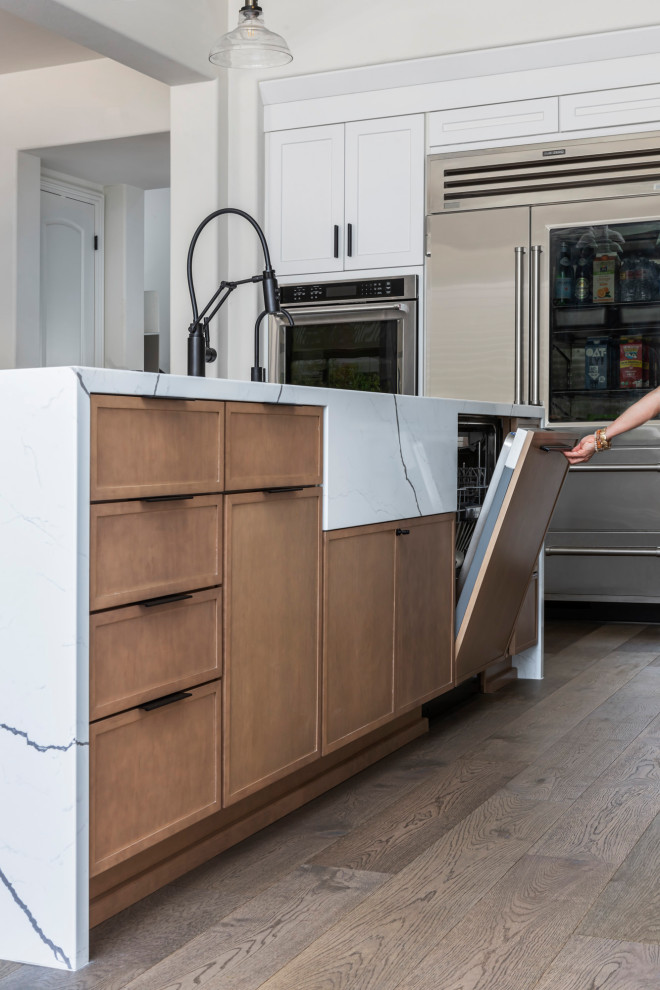Builtin Dishwasher in Transitional Kitchen Modern Orange County