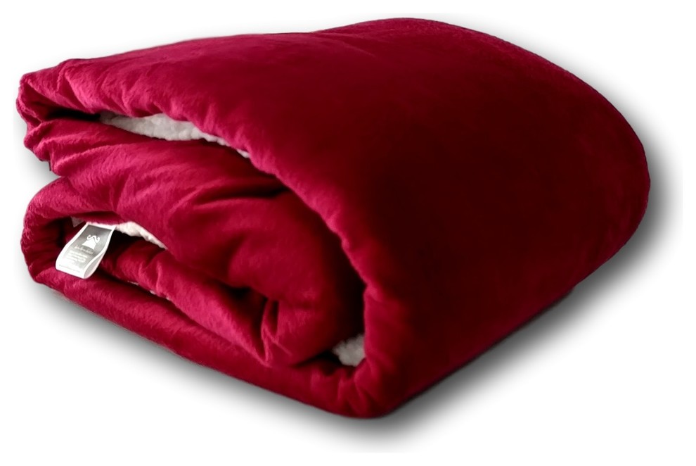 Tache Holiday Red Super Soft Warm Sherpa Micro Fleece Throw Blanket, 50"x60"