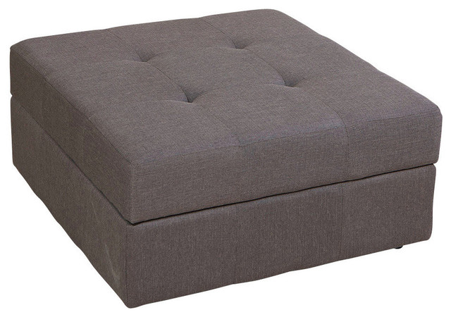 GDF Studio Chatsworth Tufted Fabric Storage Ottoman with Rolling Casters