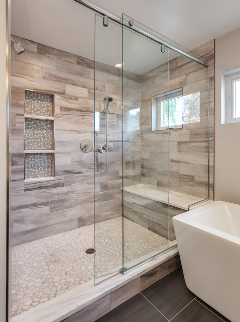 Gorgeous Custom Bathroom With Extra Large Shower Modern