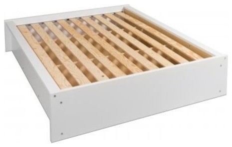 Prepac Calla Series Platform Bed, Pure White, Queen