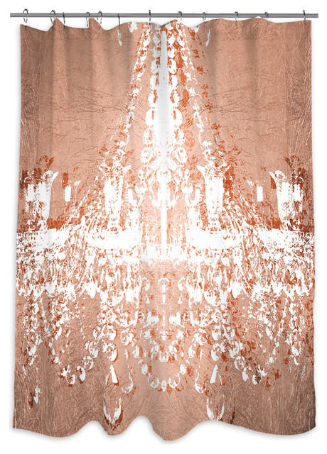 Oliver Gal Dramatic Entrance Rose Shower Curtain 71 X74