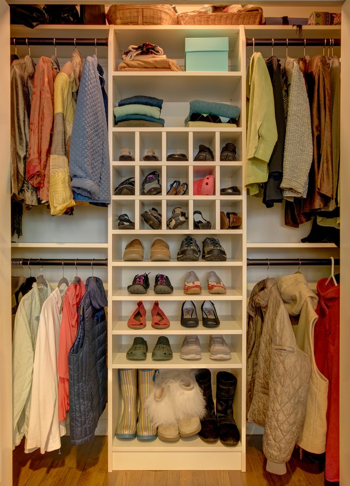 Ivory ReachIn Closet with Shoe Cubbies Closet New York by Built