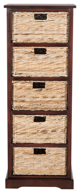 Safavieh Vedette 5 Wicker Basket Storage Tower Tropical