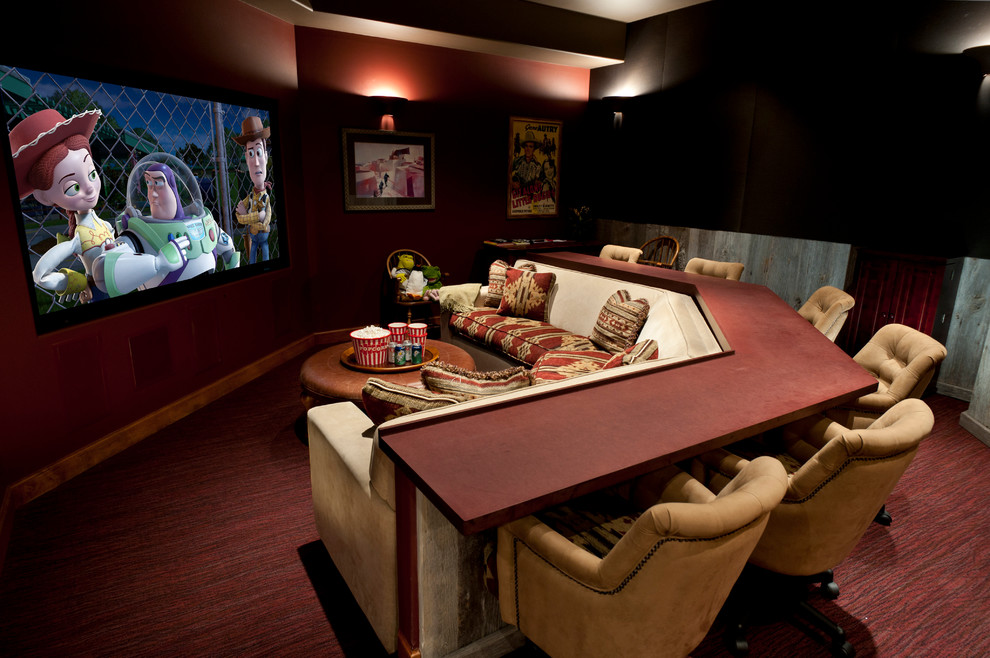 Design ideas for a traditional home theatre in Seattle.