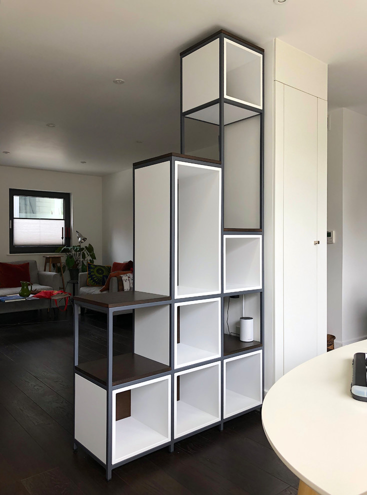 Room divider metal frame shelving unit