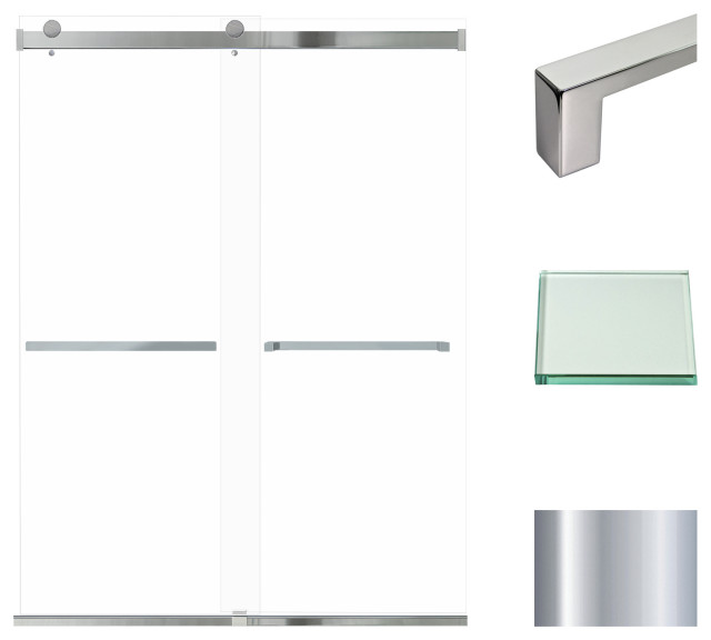 Transolid Brianna 60" W x 80" H Frameless Sliding Shower Door, 60 x 80