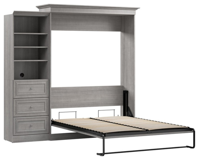 Bestar Versatile Engineered Wood Queen Murphy Bed and Organizer in ...