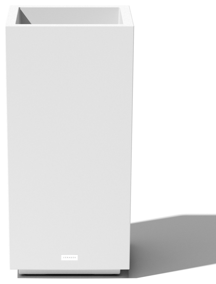 Veradek Block Series Pedestal Planter, White, Tall