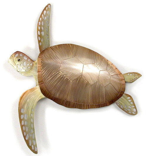 Coastal Home Decor 'Sea Turtle Single' - Metal Beach Sea Turtle Wall Art