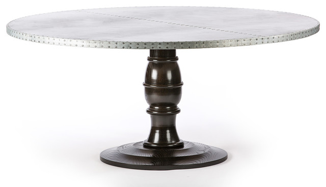 Round Zinc Top Dining Table The Providence Industrial Dining Tables By Kingston Krafts