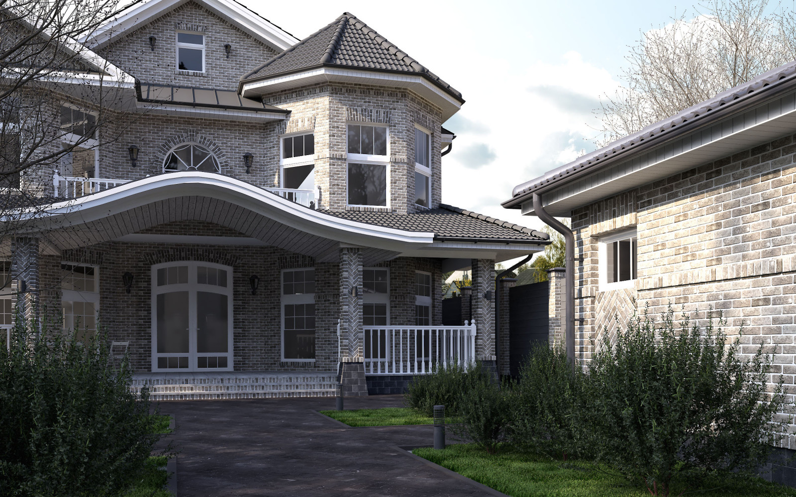 Двухэтажный классический коттедж Вэйде