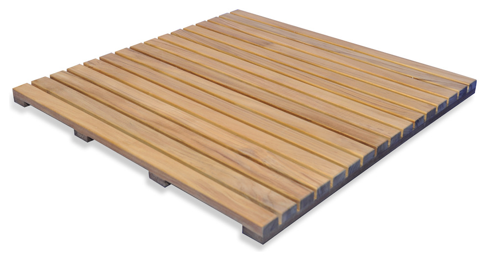 Teak Bath Mat 36"x30" Rustic Bath Mats by Goldenteak Teak Patio