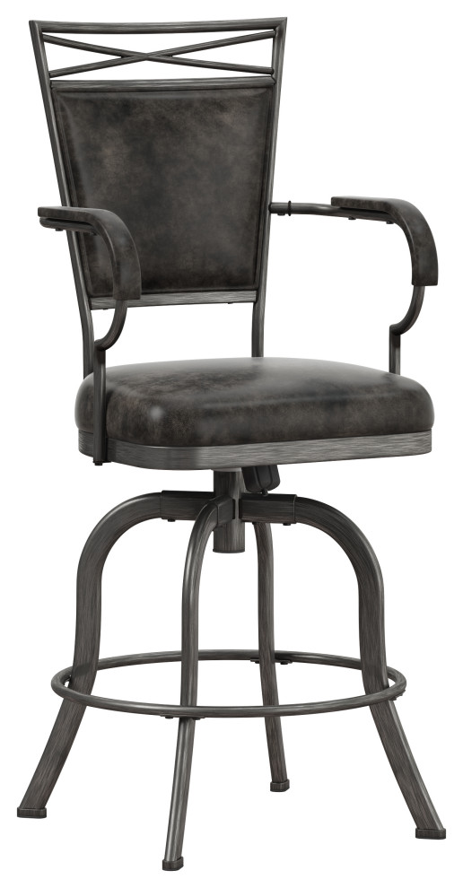 Hillsdale Bridgetown Tilt Base Metal Swivel Stool, Counter Height