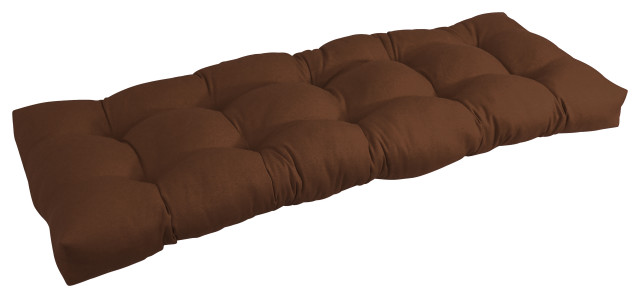 51"x19" Tufted Solid Twill Bench Cushion Brown