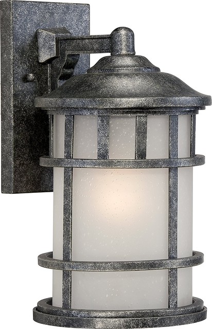 Nuvo Manor ES 1-Light Aged Silver Outdoor Wall Light