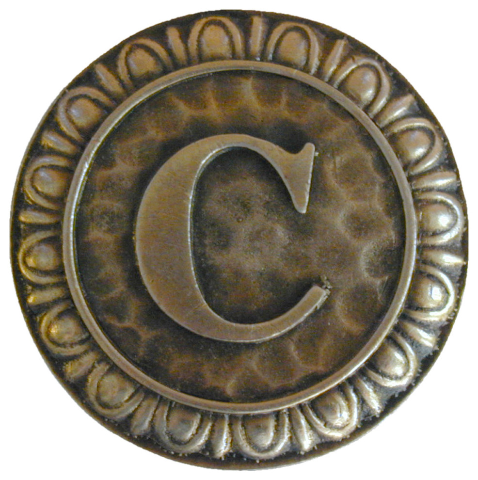 Notting Hill Initial C Knob, Dimensions 13/8" diameter And