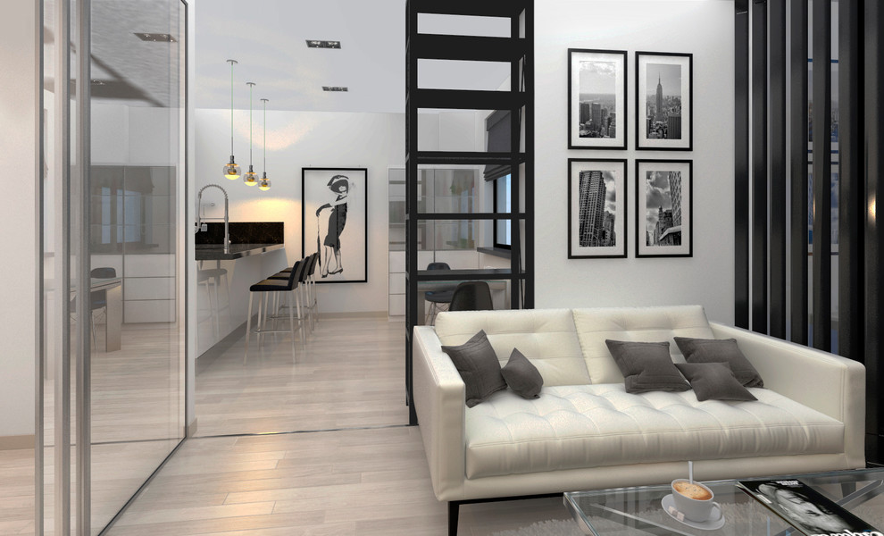 Дизайн апартаментов в стиле black&white. 2013 г. - по мотивам фильма "Американск